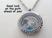 Class of 2025 Graduate Locket Necklace with Graduate Cap, 2025 Disc, and Custom Letter & Birthstone - by Jewelry Everyday