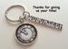 Volunteer Appreciation Gifts • Silver Clock & Volunteer Charm Keychain by JewelryEveryday w/ "Thanks for giving us your time!" Card