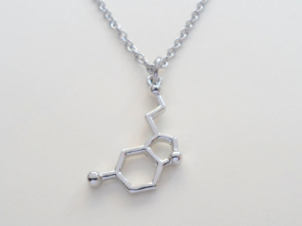 Serotonin Molecule Charm Necklace