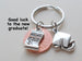 Diploma Charm Layered Over 2024 Penny Keychain - Good Luck to the New Graduate; Hand Made; Graduation Gift