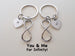 Personalized & Matching Couples Keychain with Infinity Symbol + Optional Heart Tag