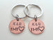 Personalized Double Set Penny Keychains Custom Hand Stamped and Heart Around The Year