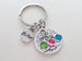 Personalized Family Tree Keychain with Birthstone Charms, Gift for Mom, or Grandma