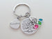 Personalized Family Tree Keychain with Birthstone Charms, Gift for Mom, or Grandma