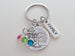 Personalized Family Tree Keychain with Birthstone Charms, Gift for Mom, or Grandma