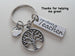 Teacher Appreciation Gifts • "Best Teacher" Charm, Tree & Apple Charm Keychain by JewelryEveryday w/ "Thanks for helping me grow!" Card