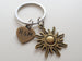 Bronze Sunshine Keychain - You Are The Light Of My Life; Couples Keychain