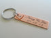 Custom Engraved Copper Rectangle Tag Keychain with Heart, Anniversary Gift Couples Keychain