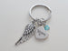 Family Memorial Keychain • Wing Charm with Family Heart Charm, Guardian Angel Keychain | Jewelry Everyday