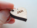 Personalized Wood Heart Keychain Custom Engraved; 5 Year Anniversary Couples Keychain