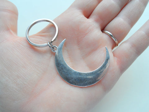 Large Moon Keychain - Love You To The Moon And Back; Couples Keychain
