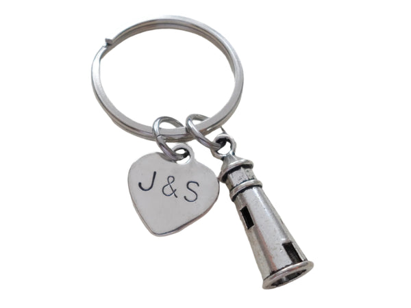 Lighthouse Keychain - Lost Without You; Couples Keychain