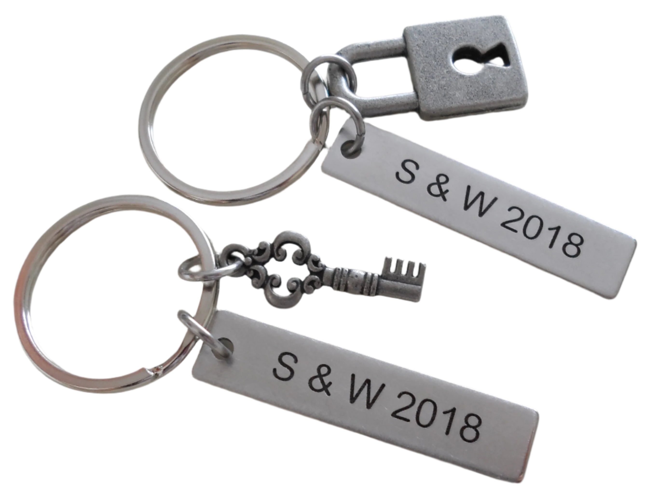 Custom Engraved Lock and Key Keychain Set – JewelryEveryday