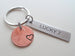 2015 Penny Keychain with Steel Tag Engraved with "Lucky 7", Couples 7 Year Anniversary Keychain