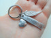 Custom Memorial Keychain with Wing Charm, My Hero Tag Charm, and Heart Charm, Loss Gift, Remembrance Gift Keychain