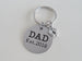 Dad Est. 2018 Disc Keychain with Baby Feet Charm; Father's Keychain