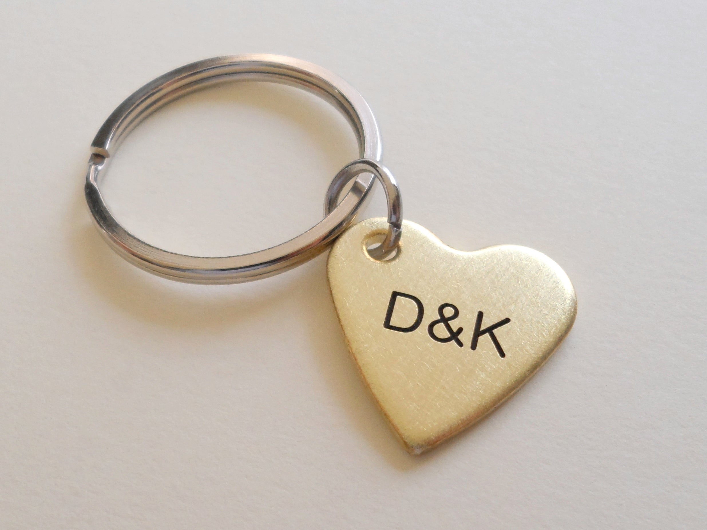 Personalized Small Heart Keychain Engraved with Initials; Handmade 8 Y ...