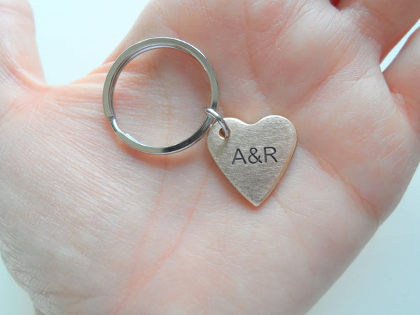 Personalized Small Heart Keychain Engraved with Initials; Handmade 8 Y ...