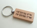 Wood Keychain Engraved with "1,826 Days, Happy 5th"; 5 Year Anniversary Couples Keychain