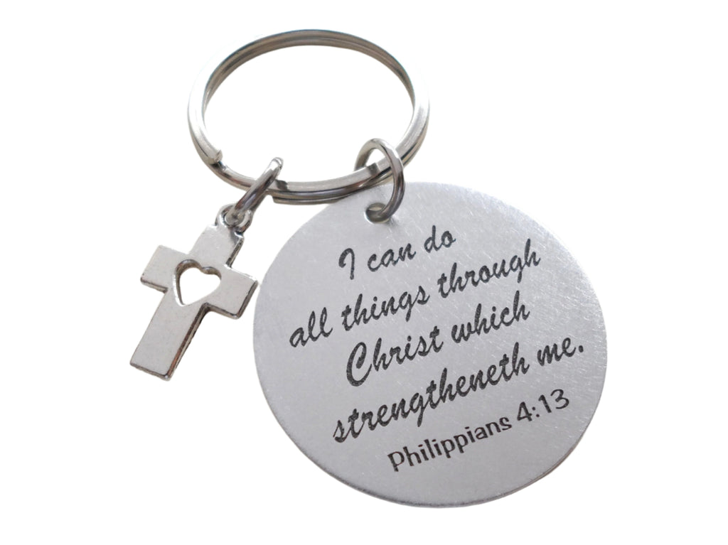 Favorite Bible Verse Keychain Custom Engraved with Charm Option, Religious Keychain, Christian Keychain, Belief Keychain, Faith