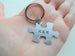 Custom Engraved Matching Steel Puzzle Keychains With Initials, Couples Keychains, Best Friend Gift