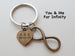 Personalized Bronze Infinity Symbol Keychain - You and Me for Infinity; Couples Keychain