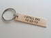 Bronze Keychain with Custom Engraved Location Coordinates, Personalized Anniversary Gift