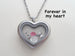 Personalized "Forever in My Heart" Stainless Steel Heart Locket Necklace for Baby Loss Memorial w/ Birthstone and Initial Charm - by Jewelry Everyday