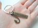 Personalized Bronze Fish Hook Keychain - I'm Hooked On You; Couples Keychain