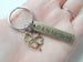 Bronze Four Leaf Clover Keychain - Lucky To Have You; 8 Year Anniversary Gift, Couples Keychain, Custom Engraved Options