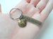 Bronze World Globe Keychain - You Mean The World To Me; 8 Year Anniversary Gift, Couples Keychain