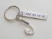 Stainless Steel Keychain Tag Engraved with "Hooked" and Fish Hook Charm; Couples Keychain