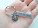 Custom Engraved Steel Tag and Small Compass Keychain - Couples Keychain, Appreciation Gift