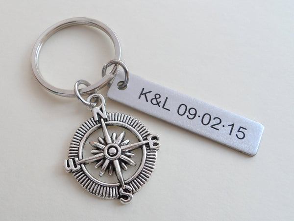 Open Metal Compass Keychain – JewelryEveryday