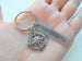 Open Metal Compass Keychain - I'd Be Lost Without You; Couples Keychain, Custom Engraved Tag Option