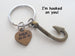 Bronze Fish Hook Keychain - I'm Hooked On You; Couples Keychain