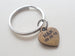 Personalized Hand Stamped Small Heart Keychain With Custom Initials