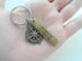 8 Year Anniversary Gift • Bronze Open Metal Compass With Engraved "Lost Without You" Tag Keychain by Jewelry Everyday