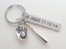 Baseball Bat and Baseball Mitt Charm Keychain and Steel Tag Custom Engraved, Baseball Fan Keychain Gift