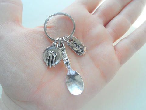 School Lunch Serving Spoon Keychain, Appreciation Gift, Gift for School Lunch Lady, School Lunch Staff, Lunch Aid Gift, Thank You Gift