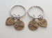 Double Bronze Pinky Promise Charm Keychains; Couple Keychains, Promise Gift