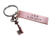 Copper Tag Keychain Custom Engraved with Key Charm, Anniversary Gift Keychain