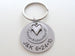 Custom Engraved Layered Stainless Steel Disc & Ring Keychain with Heart Charm for Couples Anniversary Gift. Add Backside Engraving