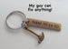 Custom Engraved Bronze Tag and Hammer Keychain - Couples Anniversary Gift Keychain