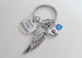 Baby Memorial Keychain • Born into Heaven Keychain w/ Baby Feet & Wings Charm | Jewelry Everyday