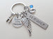 Custom Engraved Baby Memorial Keychain • Born into Heaven Keychain w/ Baby Feet & Wings Charm | Jewelry Everyday
