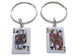 King & Queen Playing Card Charm Keychains - Couples Keychain Set