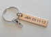 Personalized Bronze Tag Keychain Hand Stamped with Initials and Date; Handmade 8 Year Anniversary Couples Keychain