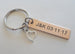 Personalized Bronze Tag Keychain Hand Stamped with Initials and Date; Handmade 8 Year Anniversary Couples Keychain