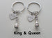 Personalized, Matching Couples King & Queen Chess Piece Keychains w/ Customization